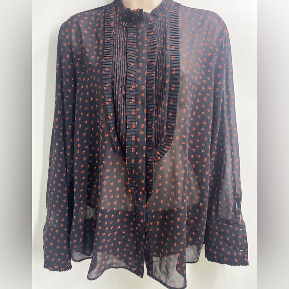 SALE!!!!Ann Taylor Blue Chiffon Blouse - Picture 1 of 13